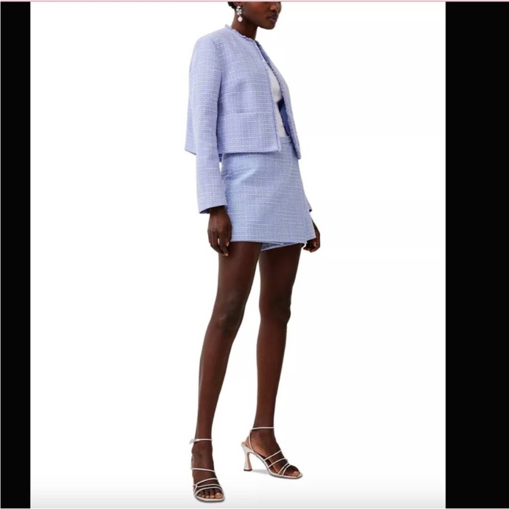 French Connection Women's Light Blue Effie Bouclé Skort Size 8